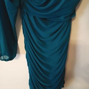 BTFBM Ruched Teal Dress